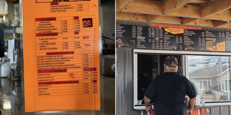 Cantine du Vacancier Menu