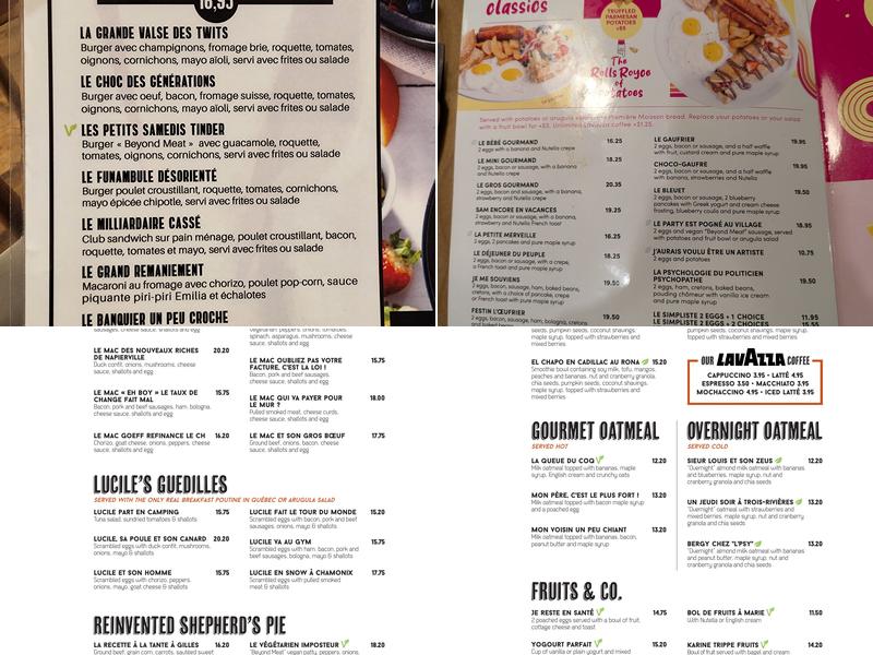 L'Oeufrier (Lachine) Menu