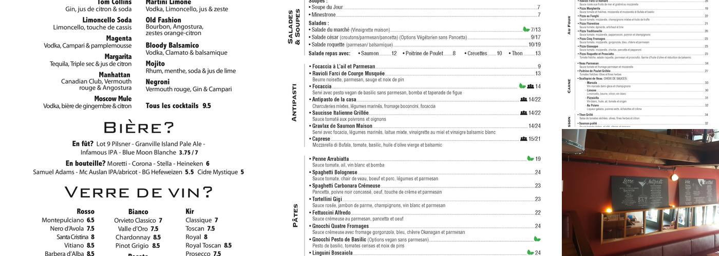 PASTA ANDREA Menu