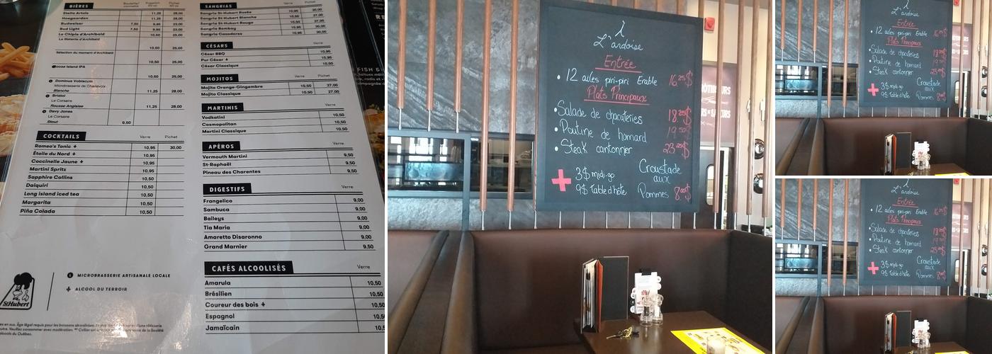 Restaurant et bar St-Hubert Menu
