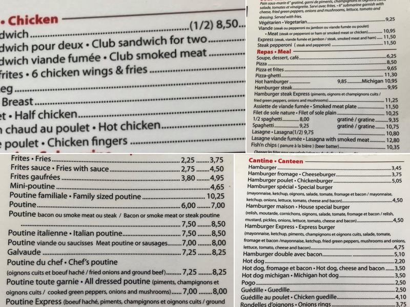 Restaurant L'Express Menu