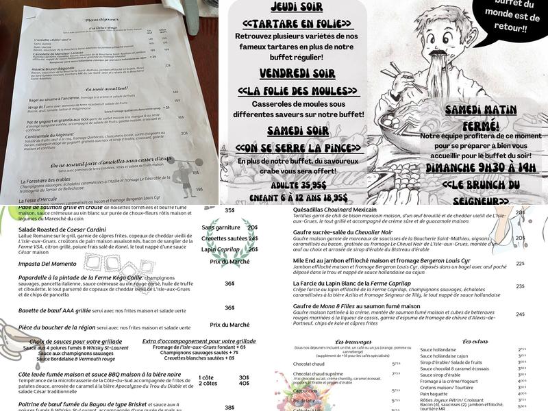 La Maison Rousseau, Auberge et Restaurant Menu