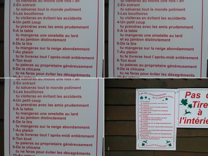 Cabane à Sucre Constantin Grégoire Menu