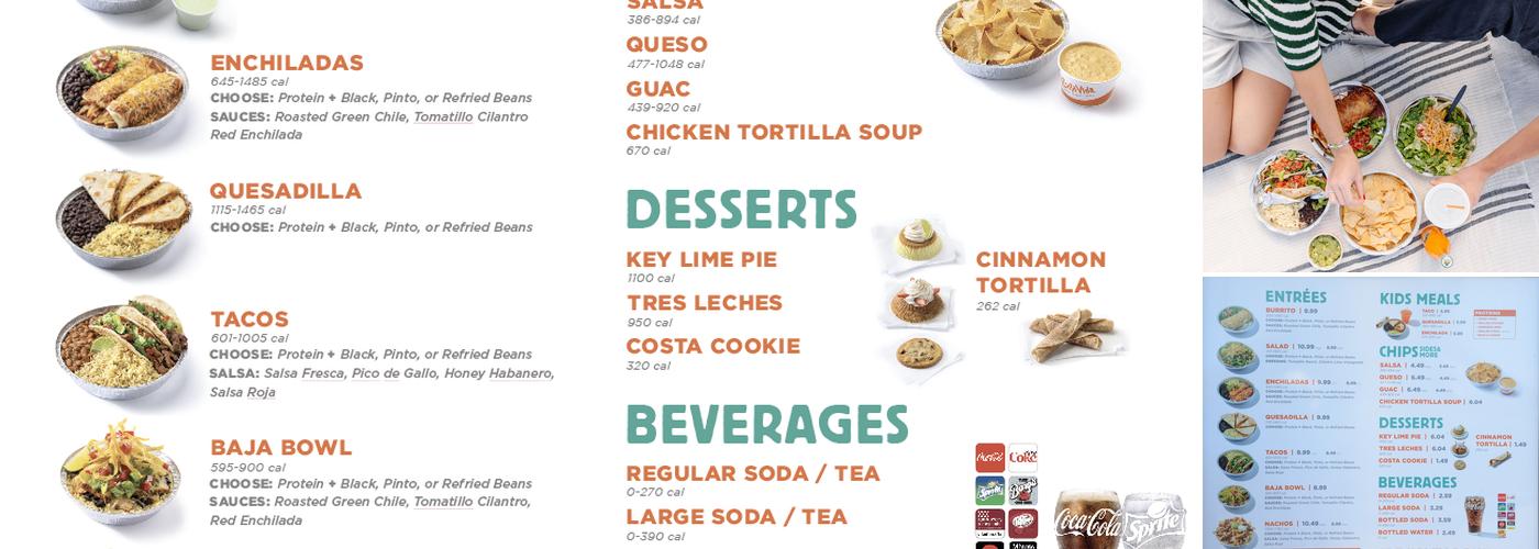 Costa Vida Menu