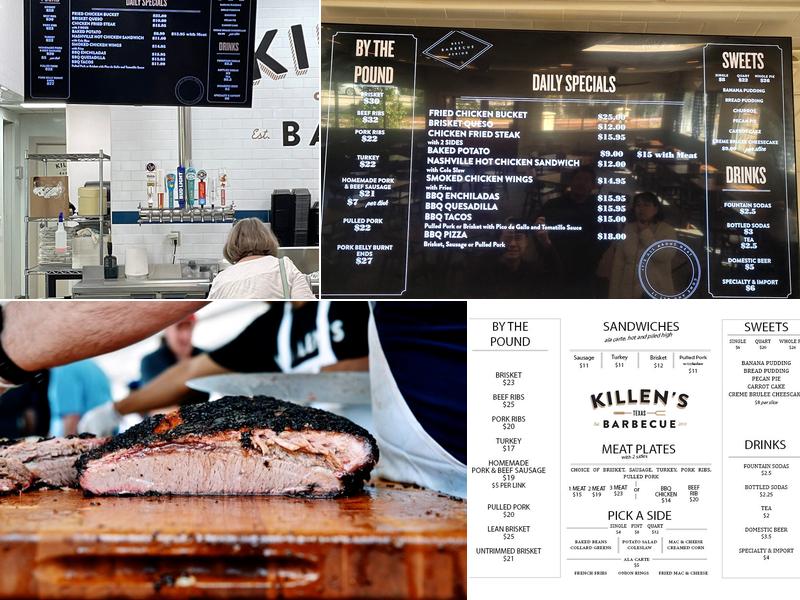 Killen's BBQ Menu