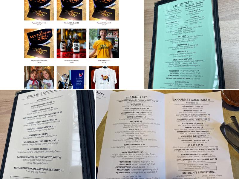 Settle Down Tavern Menu