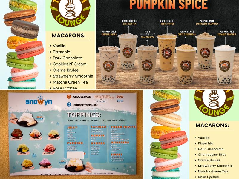Teapioca Lounge Menu