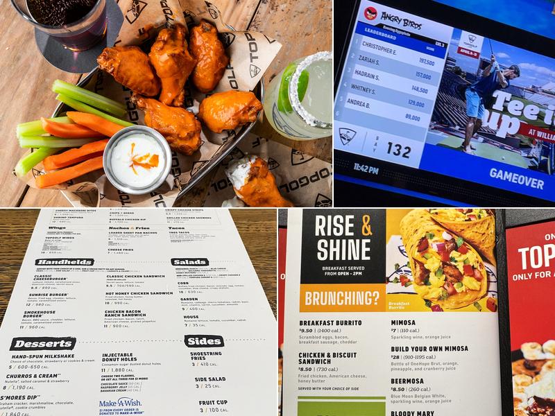 Topgolf Menu