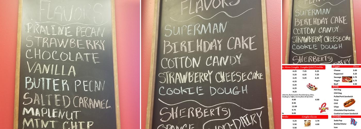 2 Scoops Ice Cream Eatery Menu