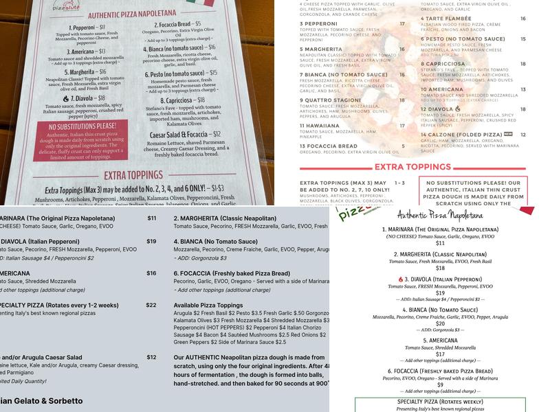 Pizzaluté Menu