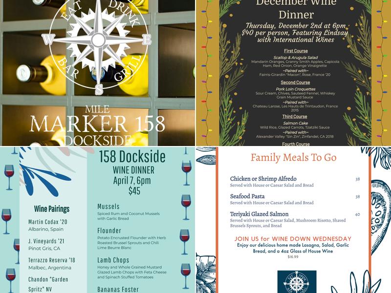 Mile Marker 158 Menu