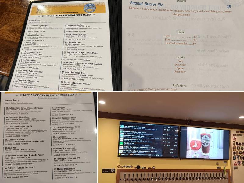 Craft Advisory Brewing Menu