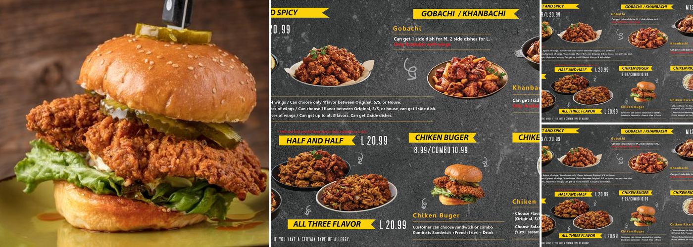 Left Wing Chicken Menu