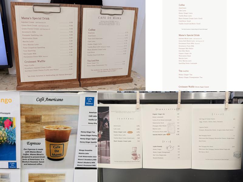 Cafe De Mama Menu
