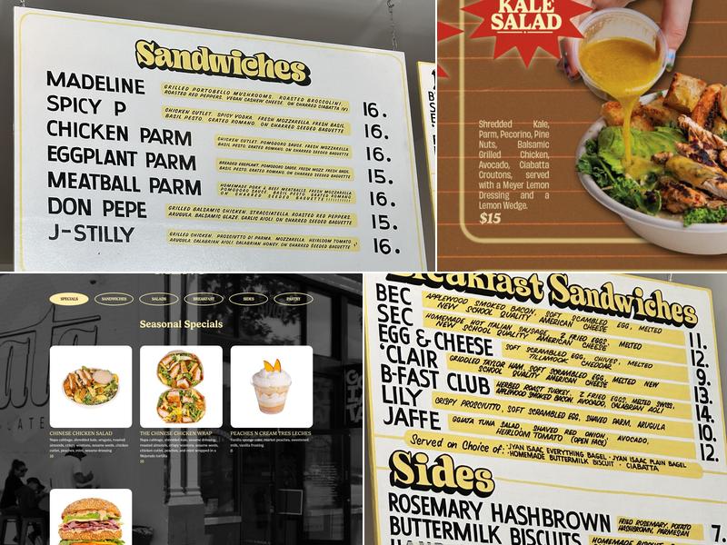 Ggiata Delicatessen Menu