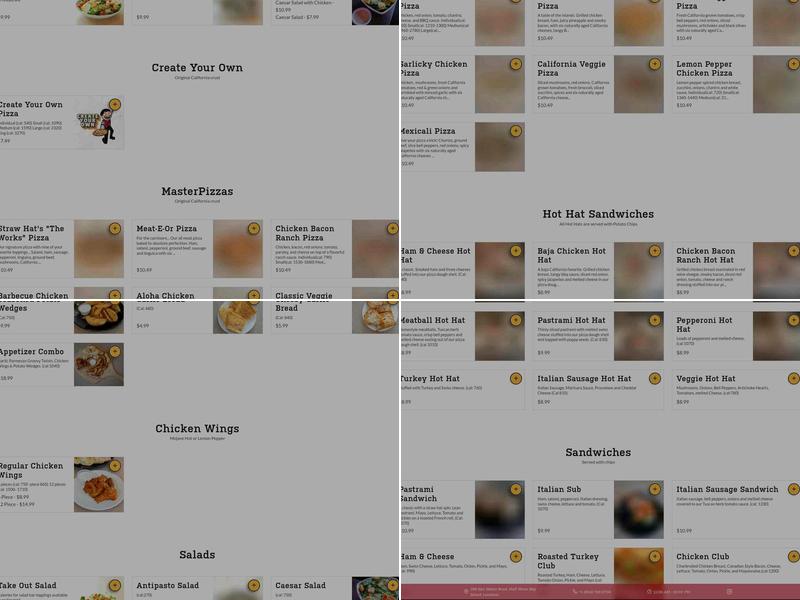 Straw Hat Pizza Bar & Grill Menu