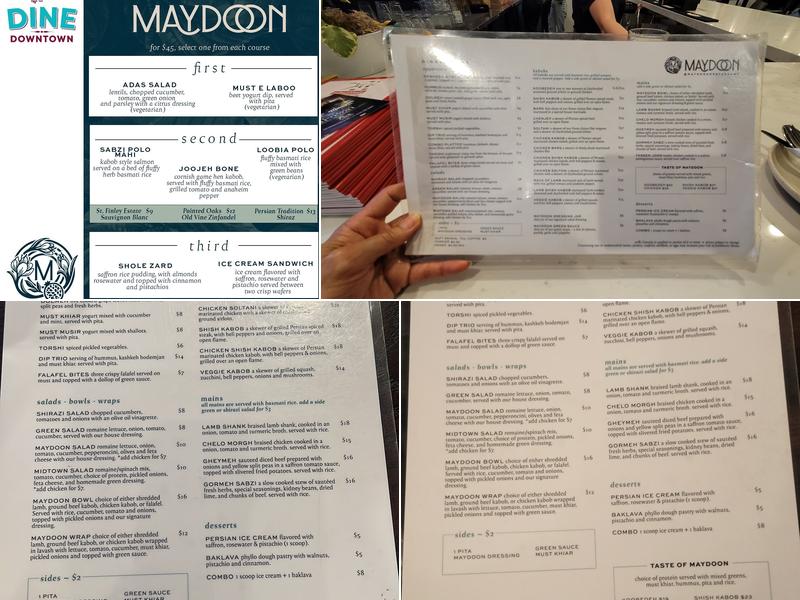 Maydoon Restaurant Menu