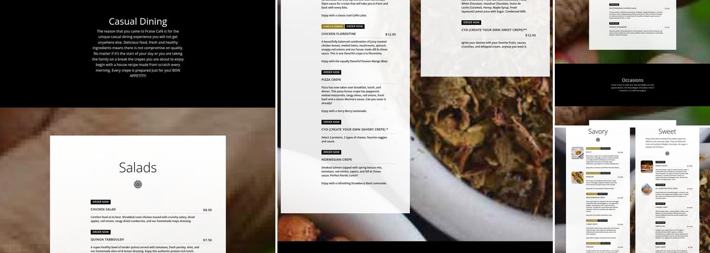 Fraise Cafe Menu