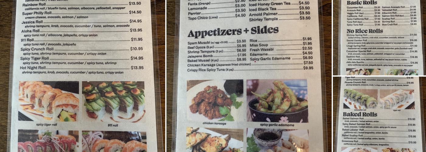 Hamachi Sushi Express Menu