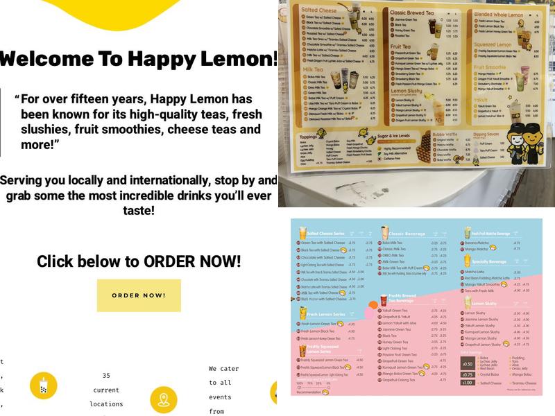 Happy Lemon Menu