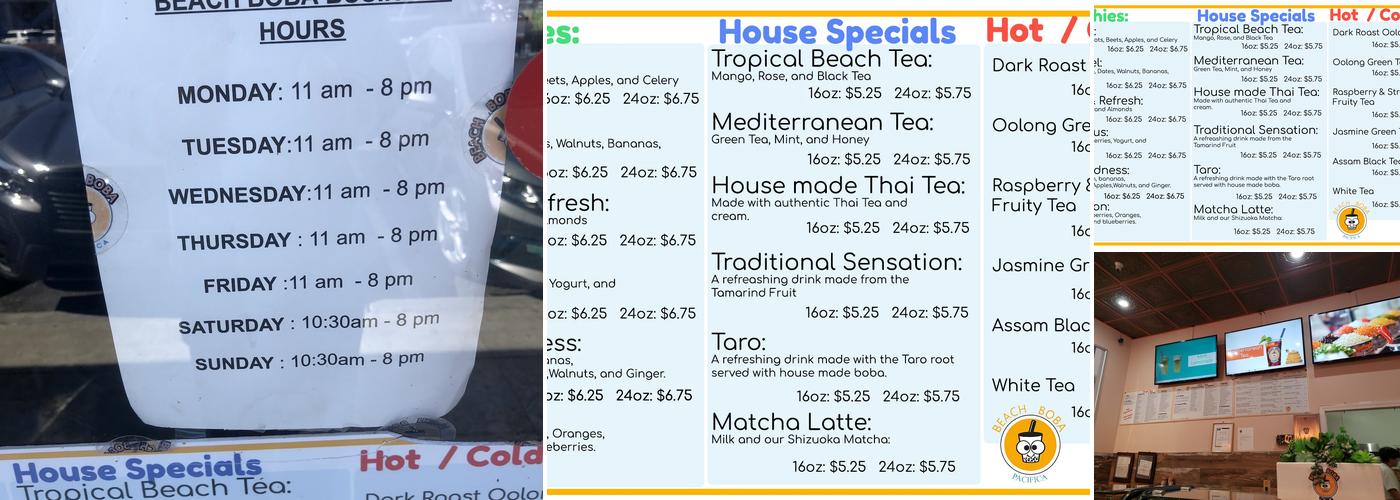 Beach Boba Menu