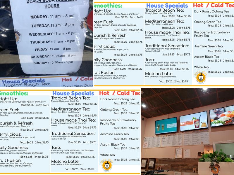 Beach Boba Menu