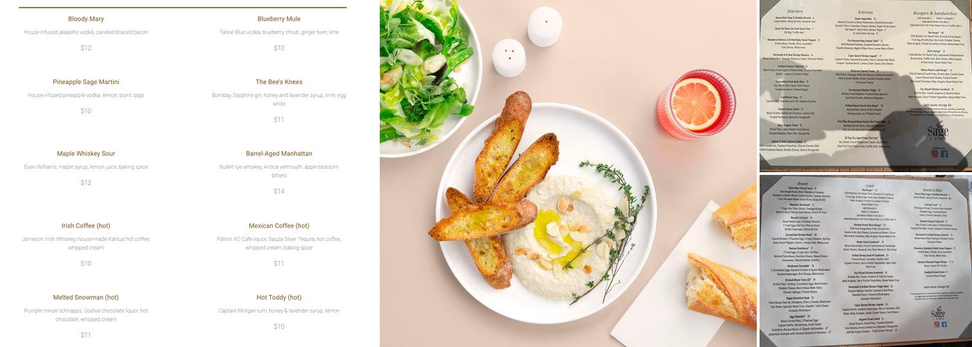 Sage Leaf Tahoe Menu