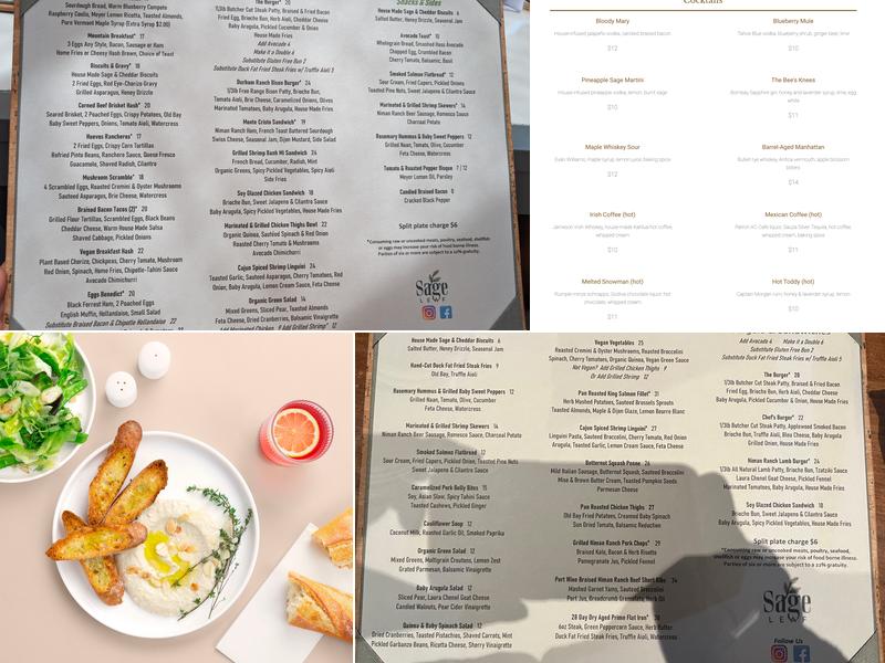 Sage Leaf Tahoe Menu
