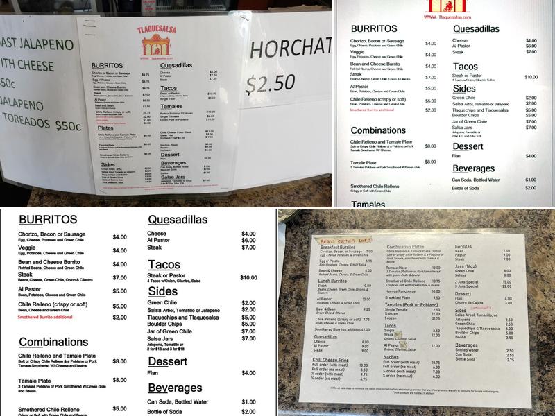 Tlaquesalsa Menu