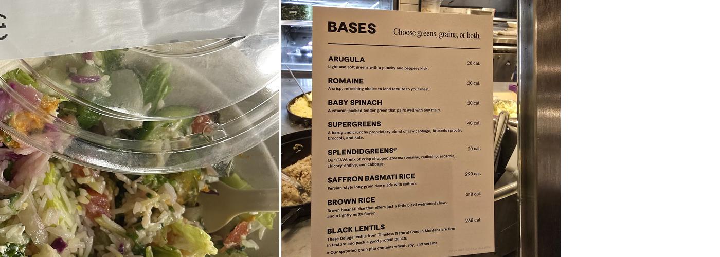 CAVA Menu