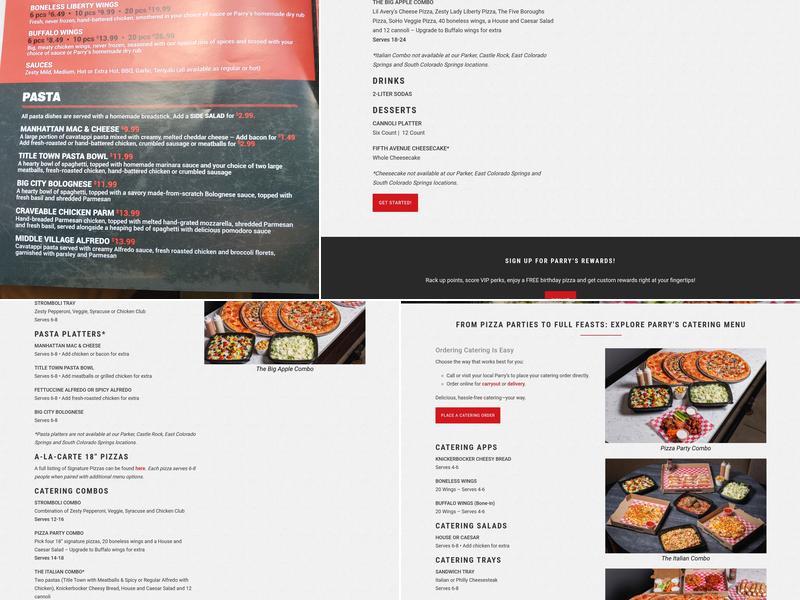 Parry's Pizzeria & Taphouse Menu