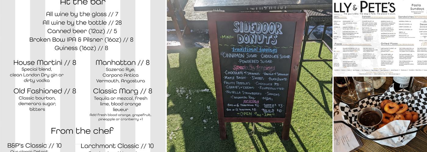 Billy & Pete's Social Menu