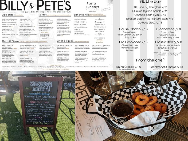 Billy & Pete's Social Menu