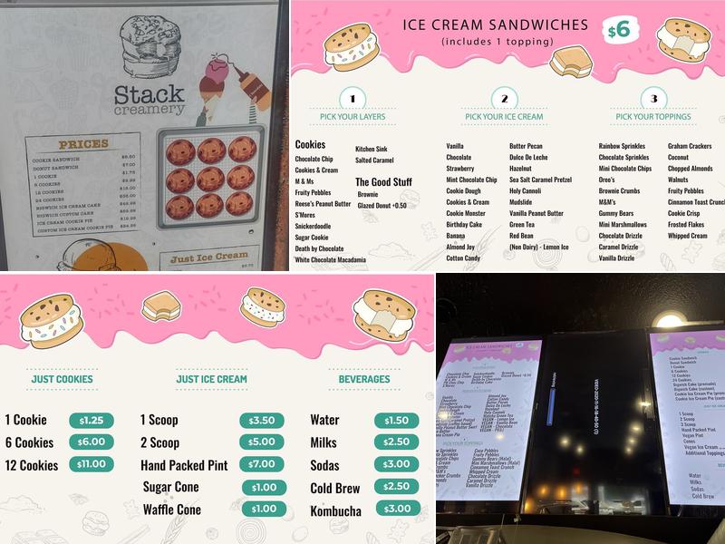 Stack Creamery Menu