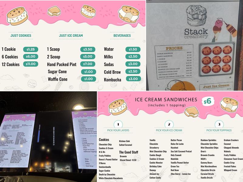 Stack Creamery Menu