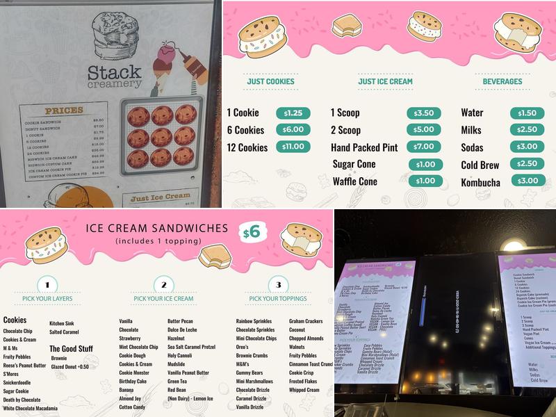 Stack Creamery Menu