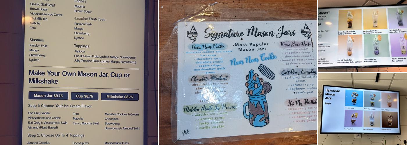 Surreal Creamery Menu