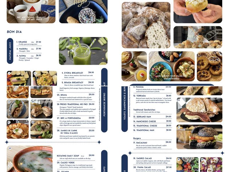 Majestic Portuguese Bakehouse Menu