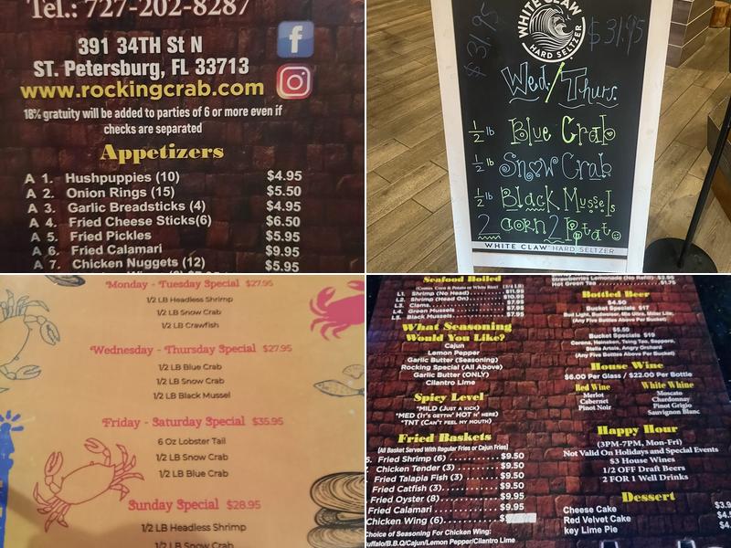 Rocking Crab Seafood And Bar Menu