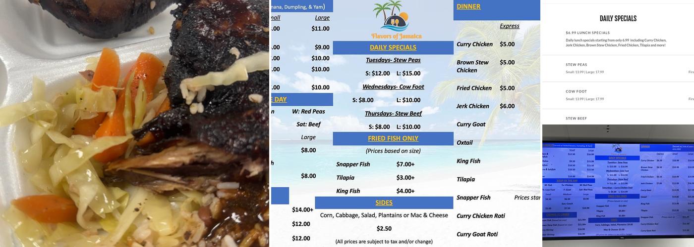 Flavors of Jamaica Menu