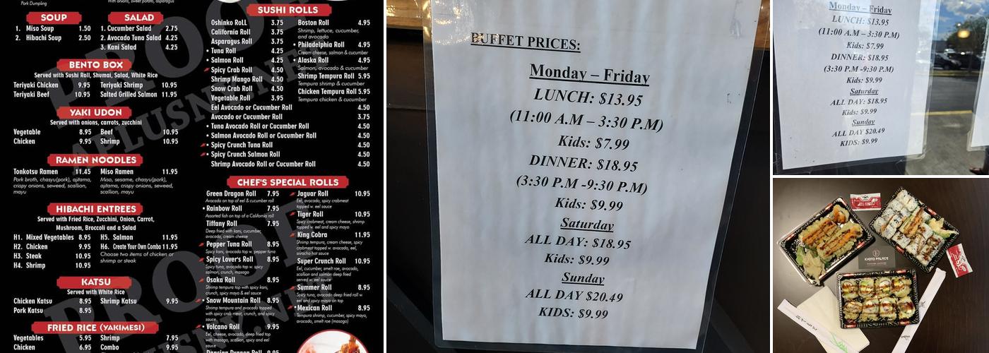 Kyoto Palace ( all you can eat ) Menu