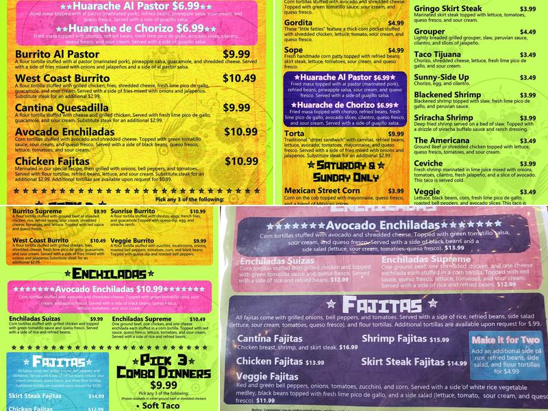 Cantina Louie Menu