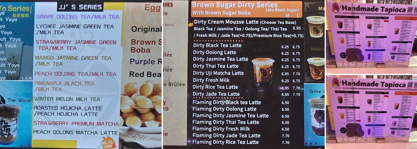 One Zo Boba Duluth Menu