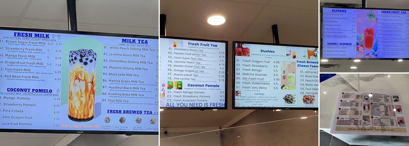 Modern Tea Shop Menu