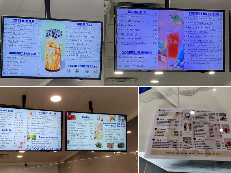 Modern Tea Shop Menu