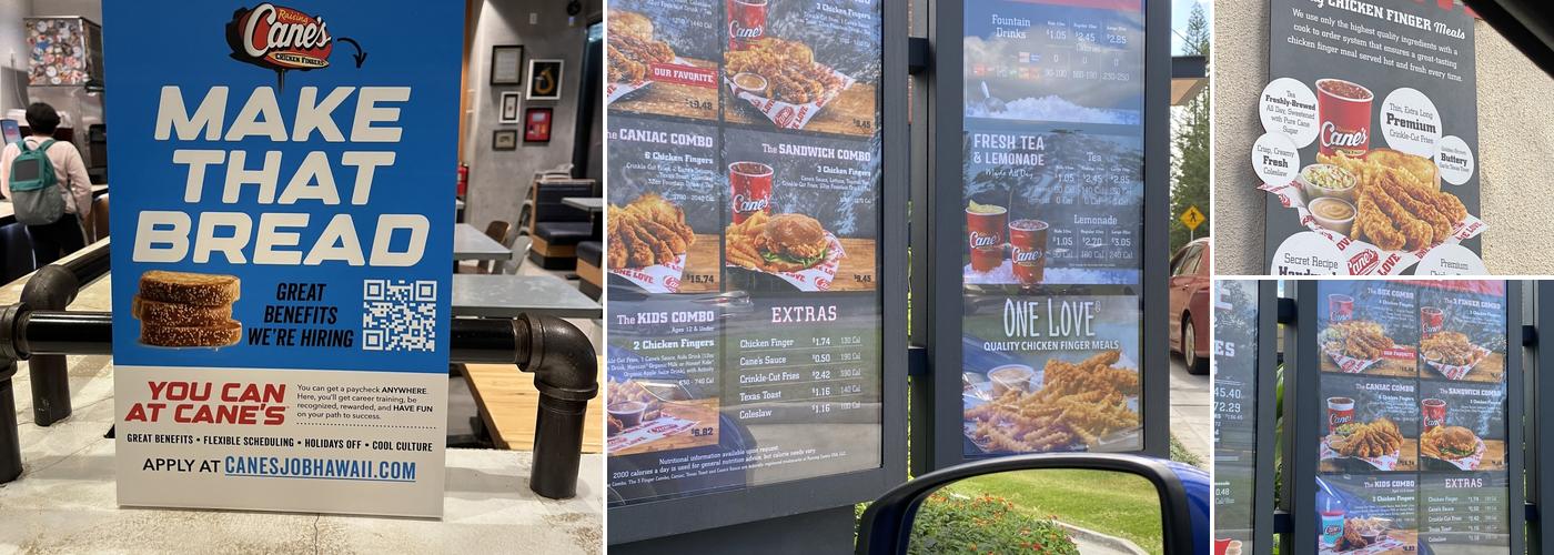 Raising Cane's Chicken Fingers Menu