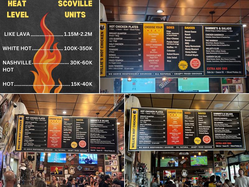 Willie's Hot Chicken Menu