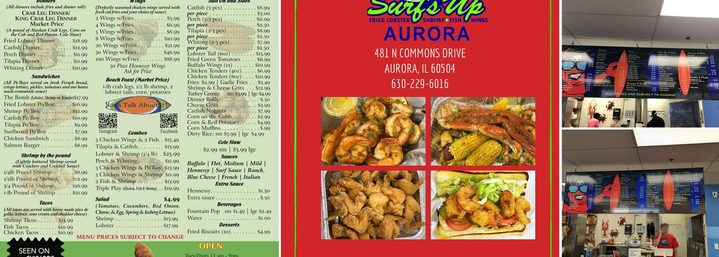 Surf's Up Aurora Menu