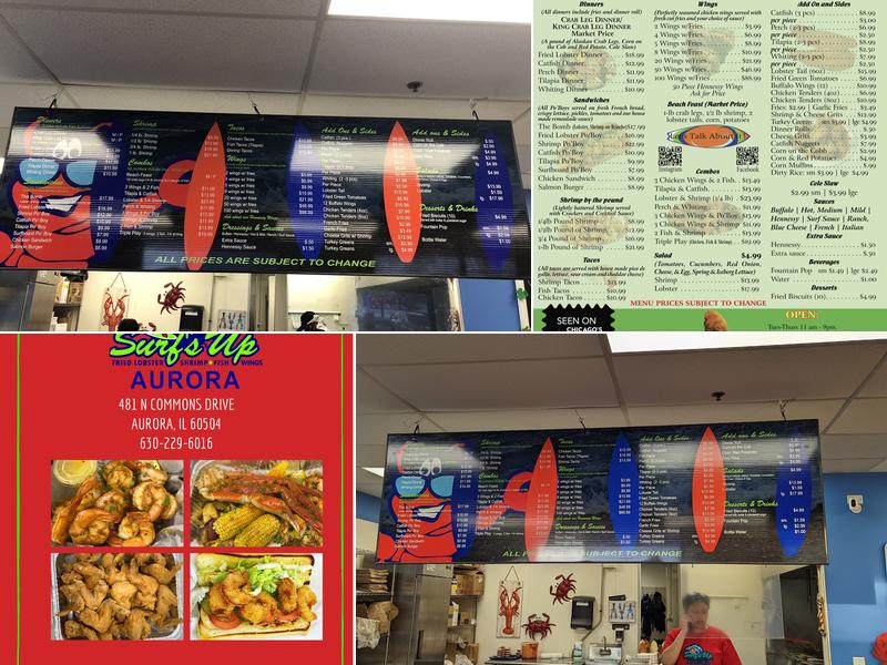 Surf's Up Aurora Menu