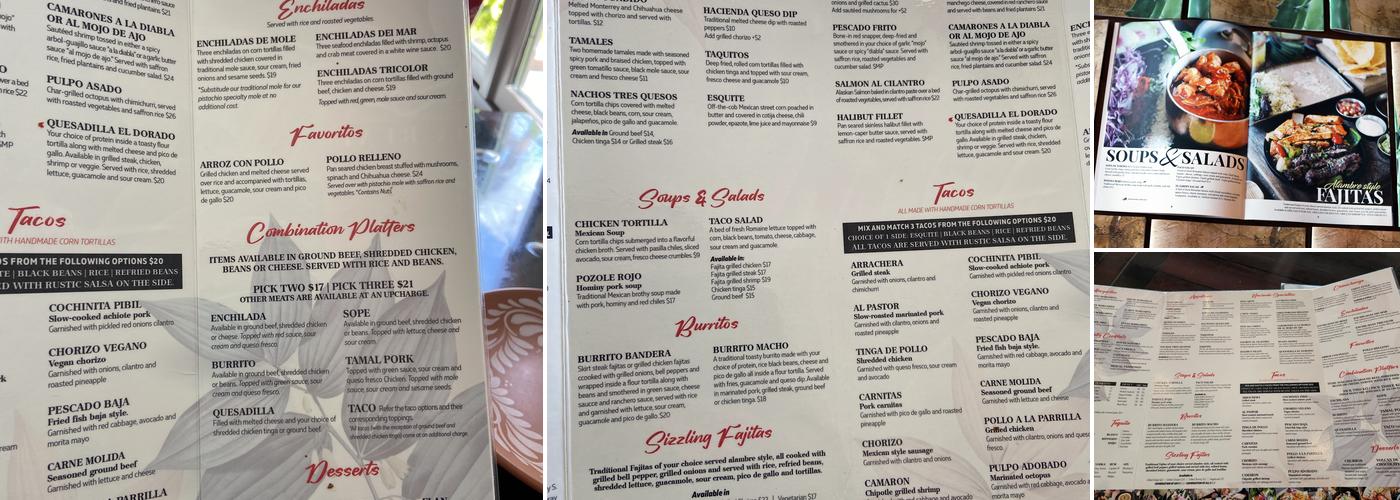 Hacienda Real Menu
